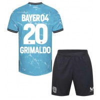 Camiseta Bayer Leverkusen Alejandro Grimaldo #20 Tercera Equipación Replica 2023-24 para niños mangas cortas (+ Pantalones cortos)